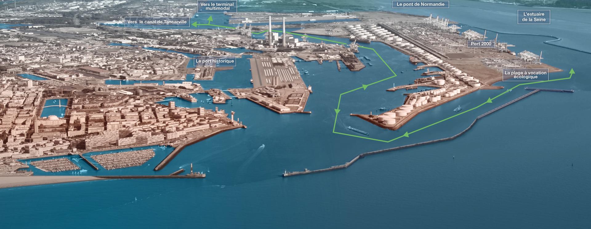 Montage représentant le projet de chatière au Havre