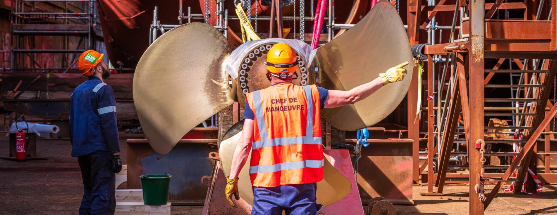 Chantier du dock flottant du port de Rouen