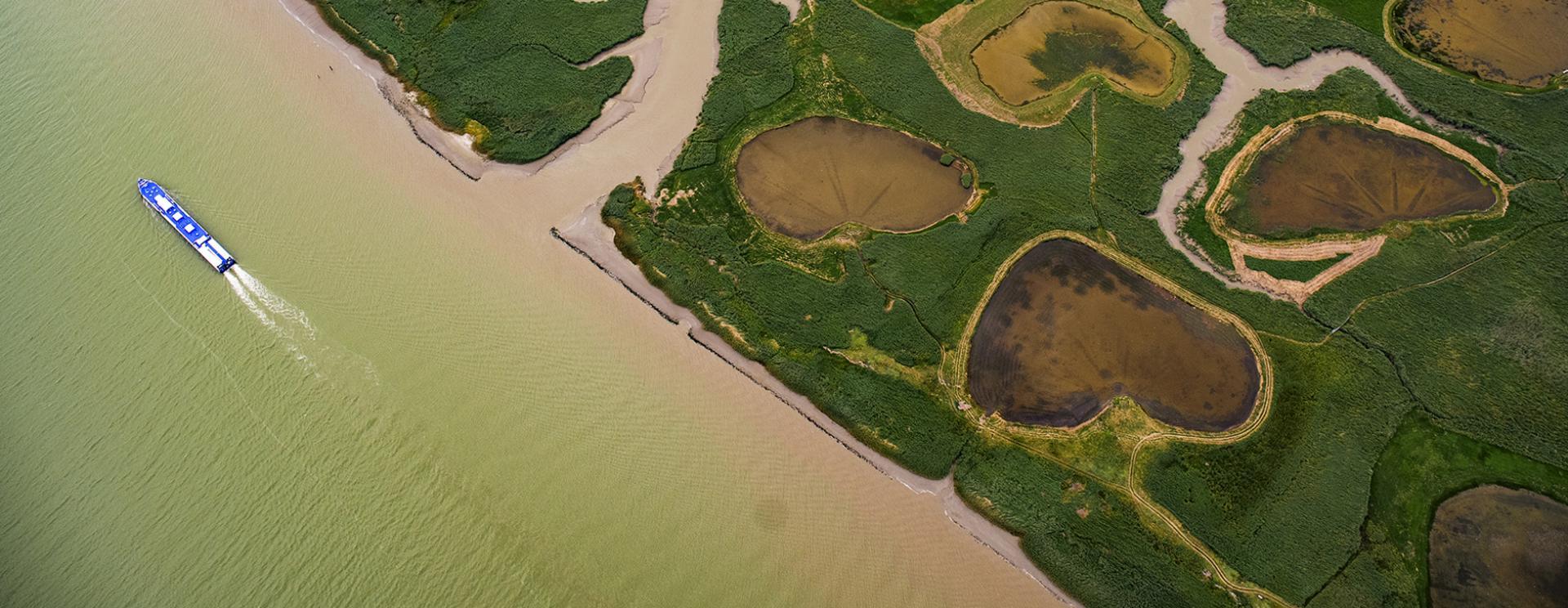 Vue aérienne de la réserve naturelle du Havre