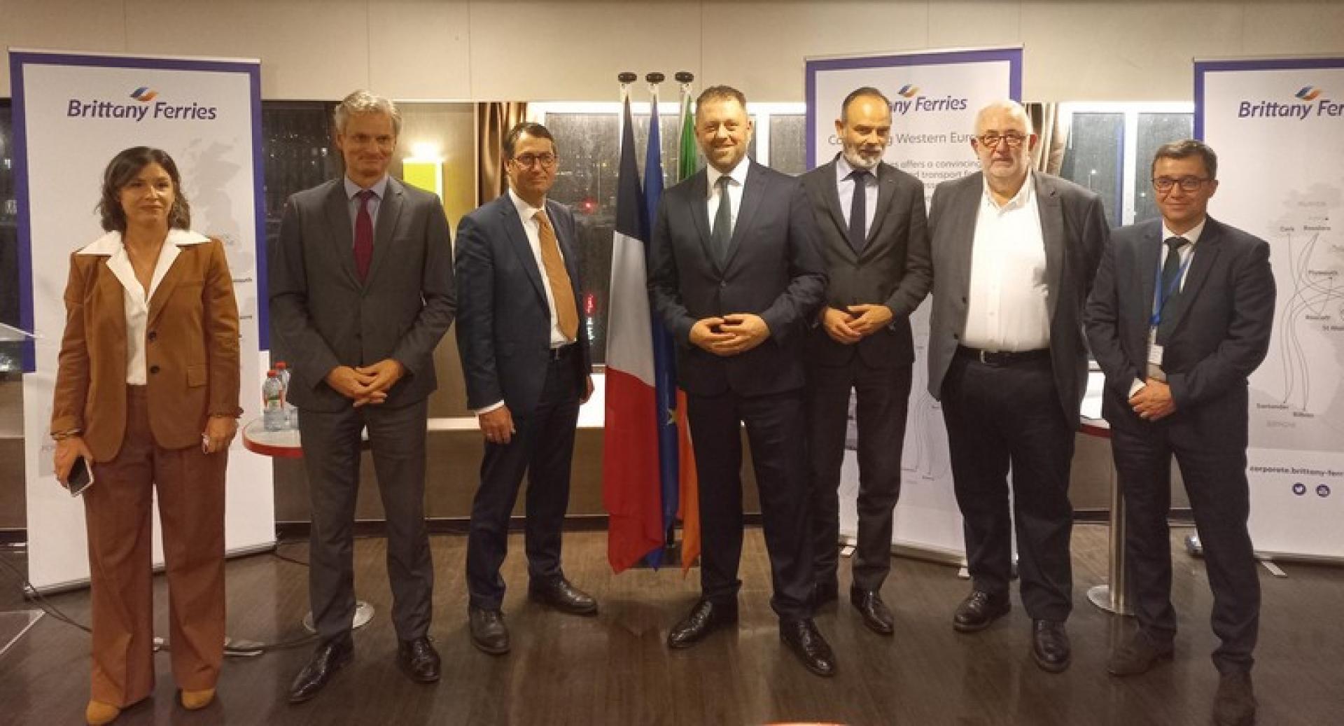 Inauguration de la nouvelle ligne de fret France – Irlande au Havre en présence des principaux responsables de Brittany Ferries, la ville du Havre, HAROPA PORT et le gouvernement irlandais - Enlarge image, modal window