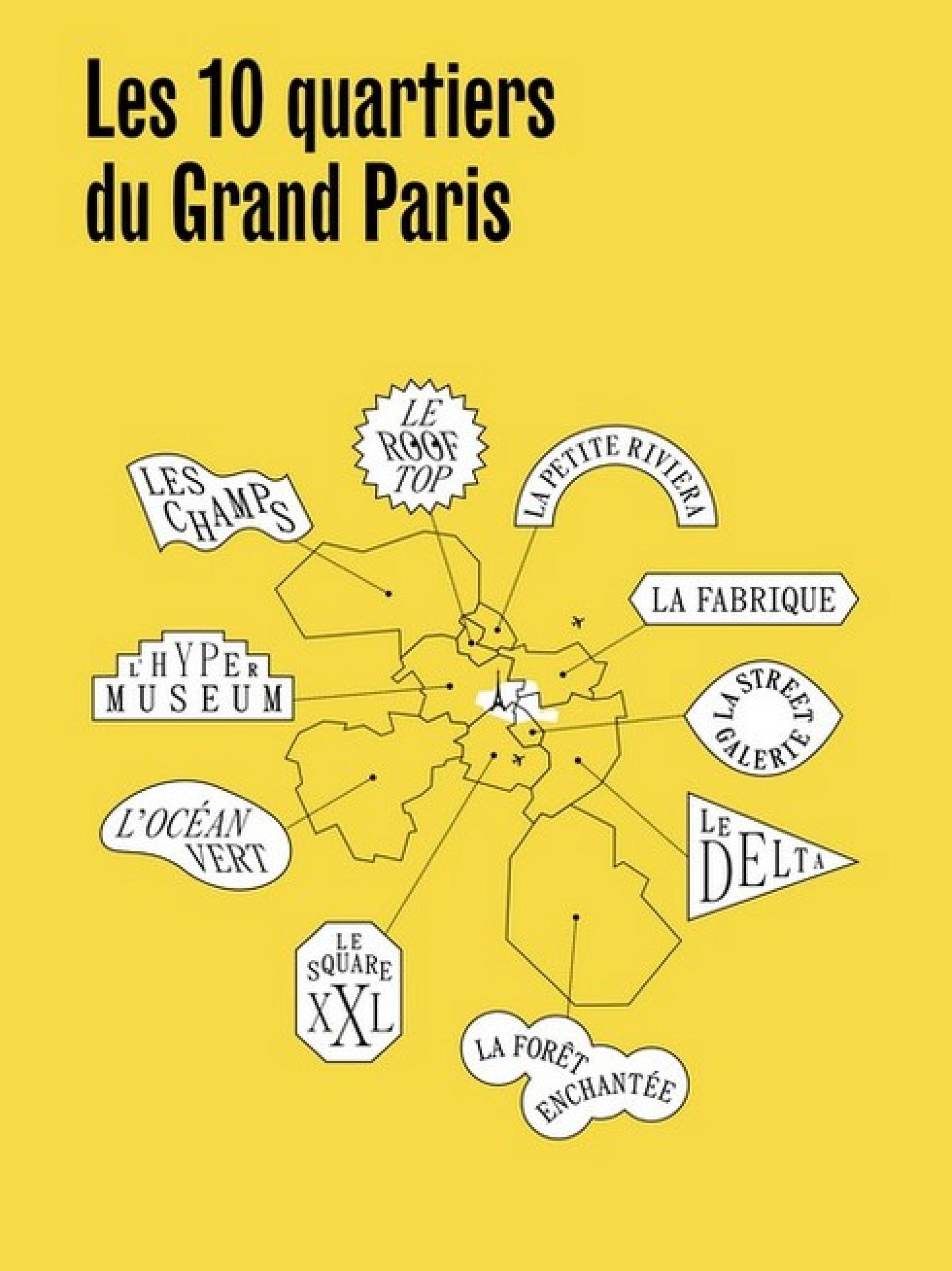 Carte des 10 quartiers du Grand Paris - Enlarge image, modal window
