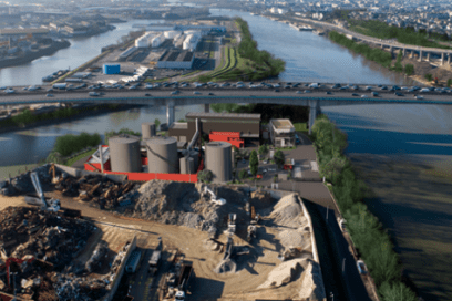 Montage sur le projet d'unité de méthanisation sur le port de Gennevilliers - Agrandir l'image, fenêtre modale
