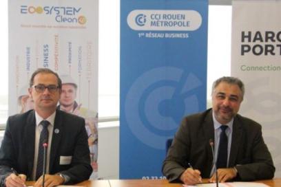 Signature entre HAROPA PORT et ECOSYSTEM CLEON 4.0 - Enlarge image, modal window