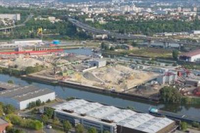 Vue aérienne du port de Gennevilliers - Agrandir l'image, fenêtre modale