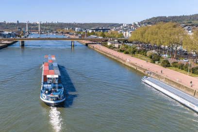 Vue sur la Promenade de la France Libre à Rouen Rive Droite - Agrandir l'image, fenêtre modale