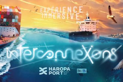 Visuel d'oeuvre immersive dans un conteneur imaginée par le port - Interconnexions - Agrandir l'image, fenêtre modale