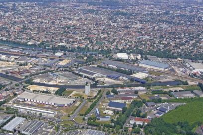 Vue aérienne du port de Bonneuil sur Marne - Agrandir l'image, fenêtre modale