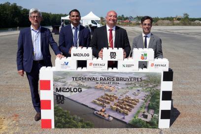 La première pierre du futur terminal trimodal de Bruyères-sur-Oise - Enlarge image, modal window