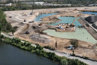 vue drone du chantier PSMO sur le site d'Achères dans le 78 - Agrandir l'image, fenêtre modale