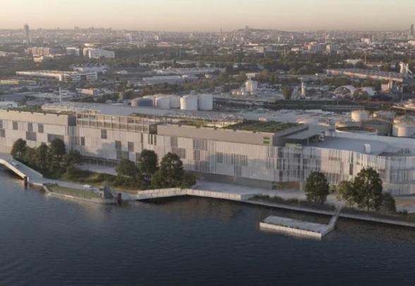 Plan 3D futur site Green Dock de Goodman sur le port de Gennevilliers - Agrandir l'image, fenêtre modale