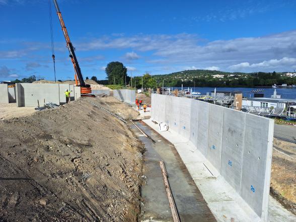 mur de soutènement en cours de construction sur le chantier PSMO à Achères dans le 78 - Agrandir l'image, fenêtre modale