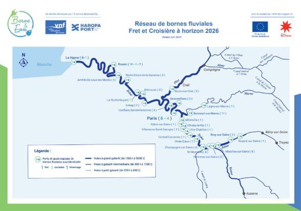 Réseau de bornes fluviales fret et croisière à horizon 2026 - Agrandir l'image, fenêtre modale